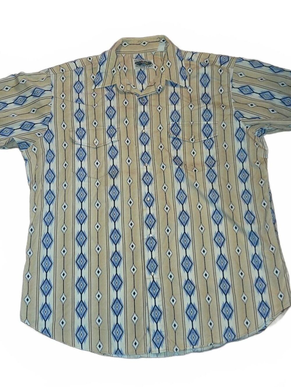 Vintage Cumberland Outfitters Pearl Snap Shirt Men's XL Aztec Western Cowboy